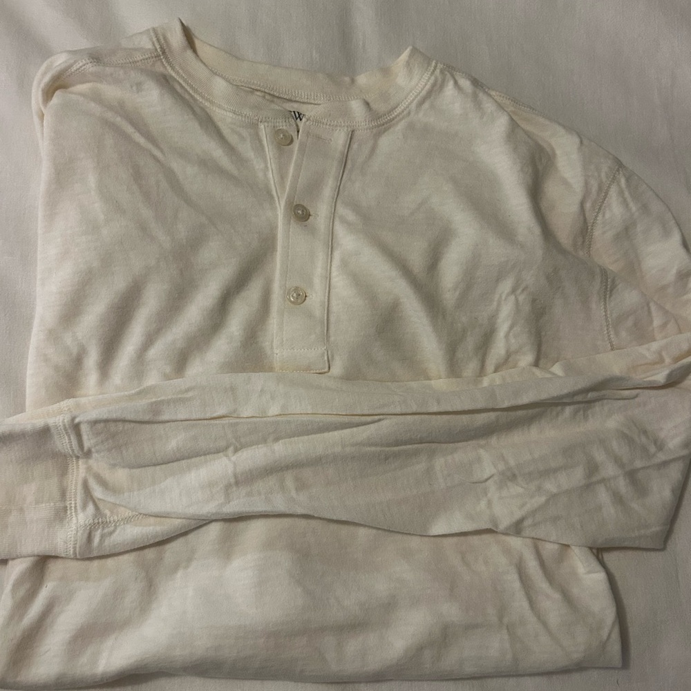 J. Crew Off-White Long Sleeve Henley